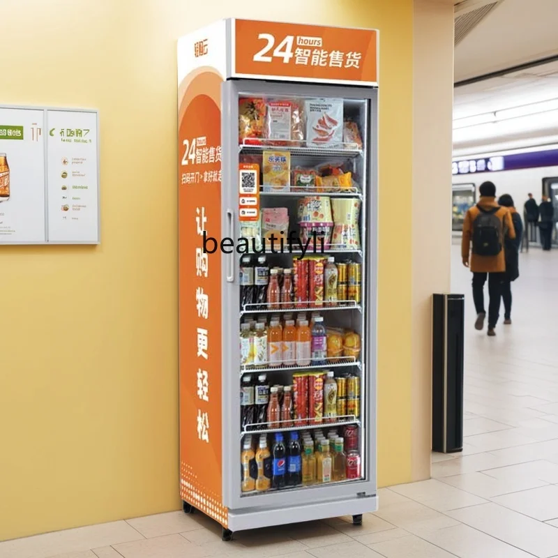 

Vending machine 24 hours, snack and beverage vending machine self-service scan code door cabinet