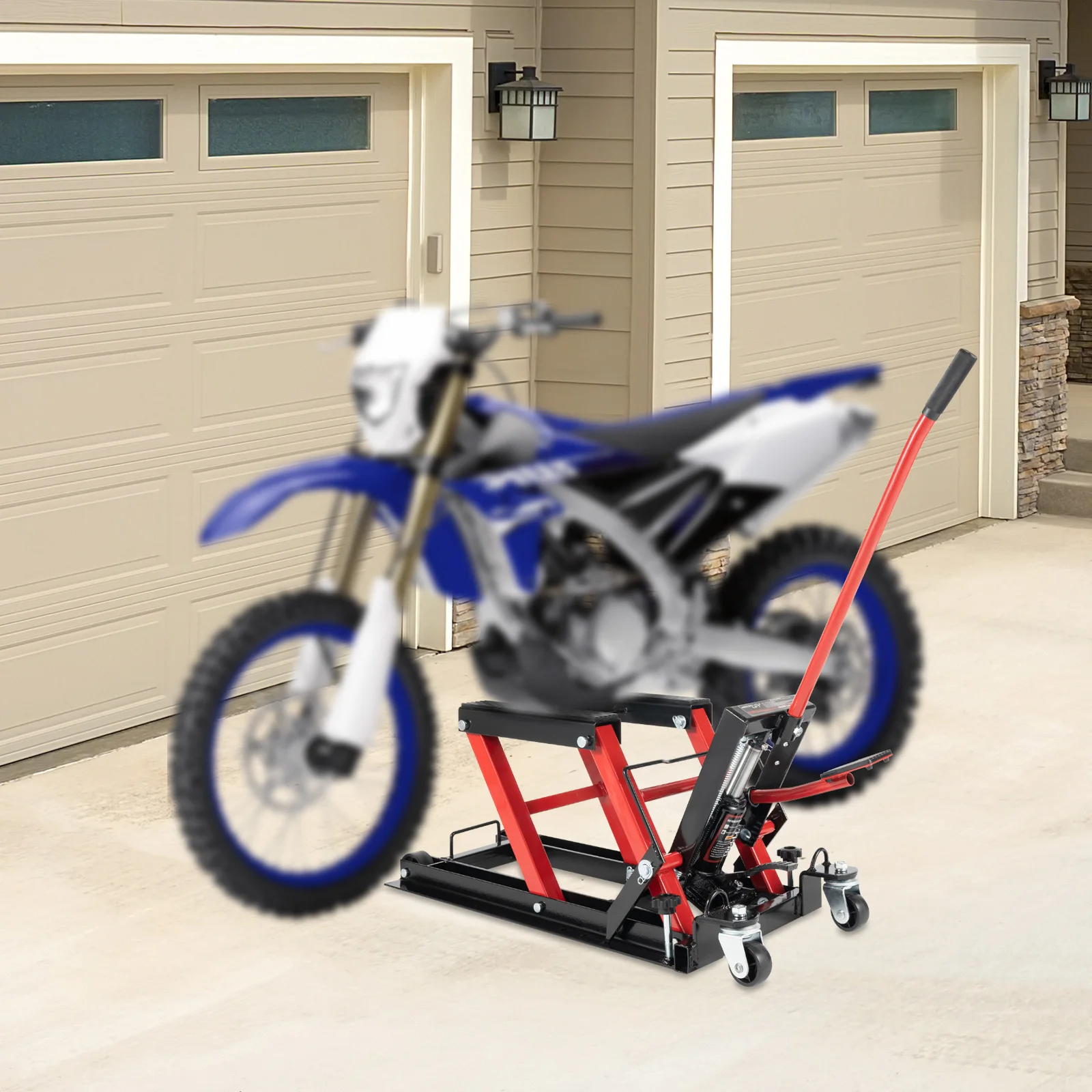 Motorrad-Hydraulikhebebühne für die Durchführung von Motorradreparatur- und Wartungsarbeiten, Motorrad-Reparaturrahmen, 680 kg maximale Tragfähigkeit – Detail 7