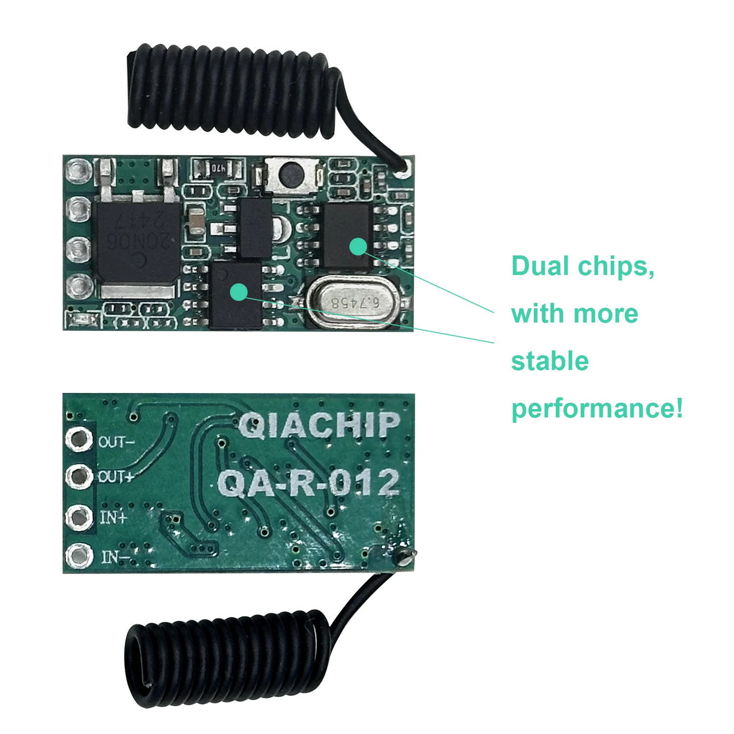 200PCS QIACHIP 433.92Mhz Universal Wireless DC3.6V-24V Remote Control Switch 1 CH RF Relay Receiver LED Light Controller DIY Kit