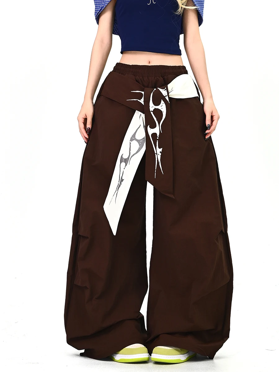 

Корейские широкие повседневные брюки для женщин, новинка весны, свободные брюки в уличном стиле BF, рабочие брюки свободного кроя в пол