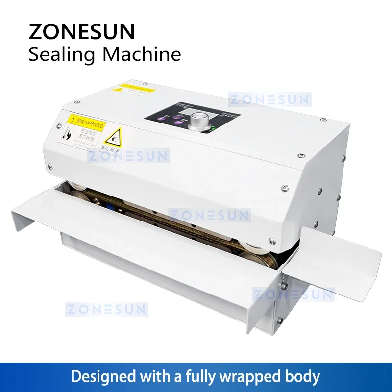 ZONESUN Automatic Bag Sealing Machine Aluminum Foil Plastic Film PE Coated Paper Continuous Band Sealer Packaging ZS-GLF100