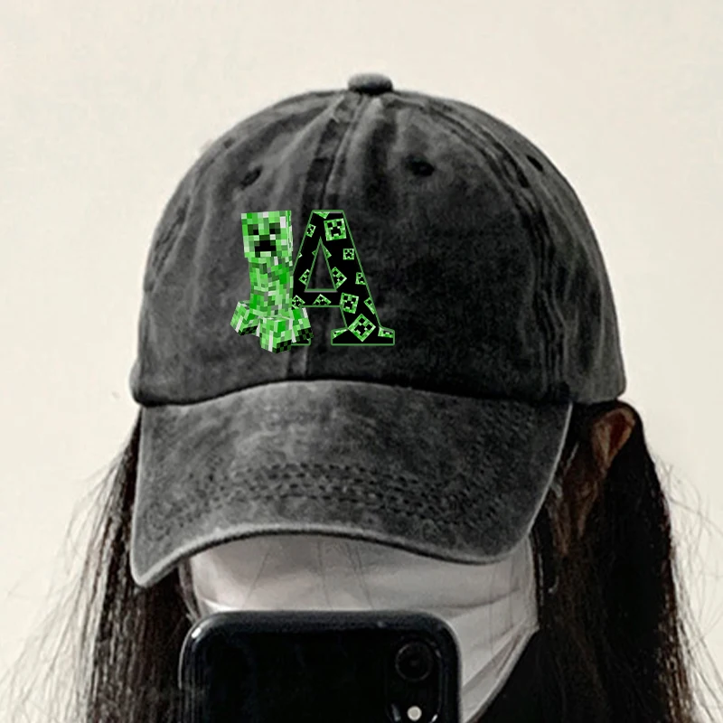 Gorra de béisbol de dibujos animados 2026 para adulto, estilo Minecraft, con letras Kawaii, sombrero parasol de verano para exteriores, gorra de pico de pato de moda para padres