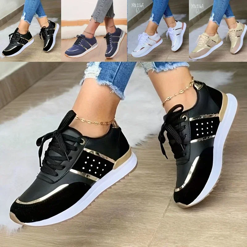 Damskie sportowe buty do biegania na co dzień sportowe tenisówki mokasyny deskorolka płaskie buty wygodna platforma elegancka moda koszykówka
