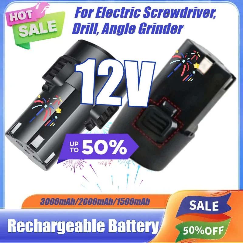 SWZY New 12V 1500mAh-3000mAh Universal Rechargeable Lithium-ion Battery for Power Tools Angle Grinder Drill Electric Screwdriver
