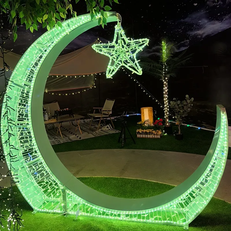 Outdoor Decoration Festive Ramadan Moon Christmas Decorations LED Pattern Lights for Shopping Mall Park Weddings