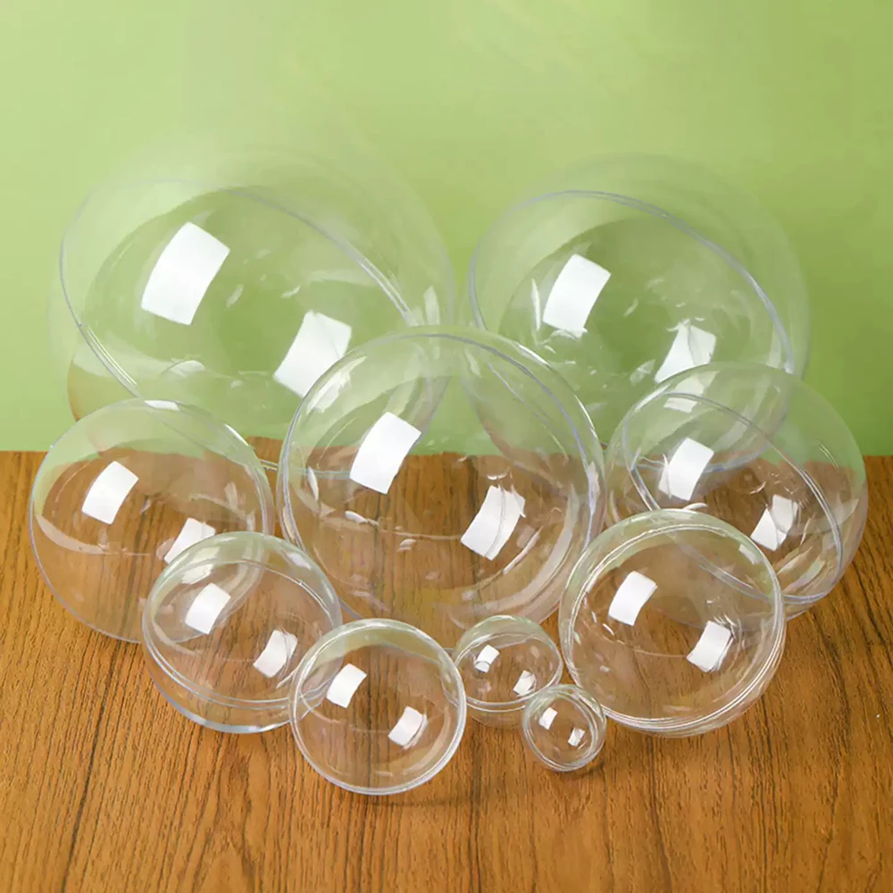 Dia 2.8/3.2/3/4/5/6/7/8/9/10/12/16cm No Lifting Ring Clear Plastic Hollow Transparent Ball for DIY Handmade Decorating Pieces