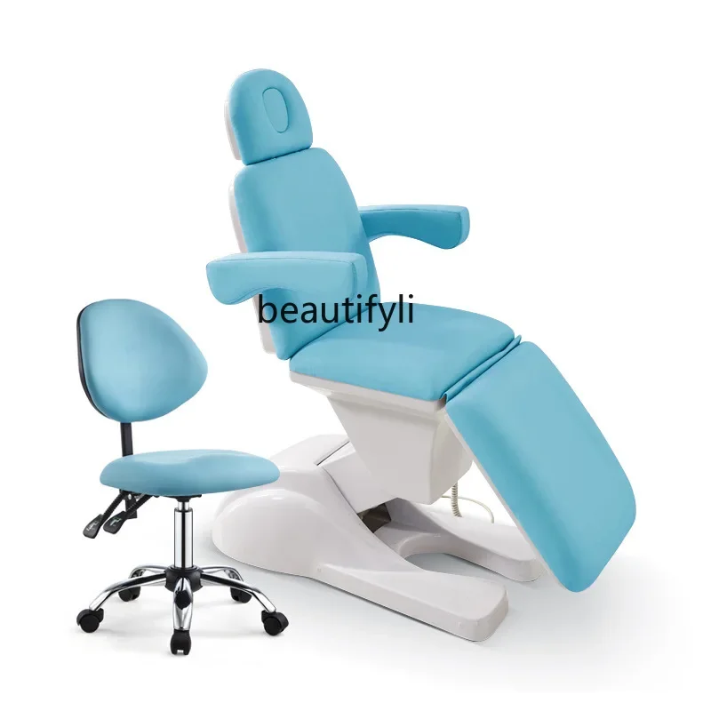 SS NewElectric Beauty Bed Beauty Salon Plastic Injection Bed Folding Tattoo Couch Tattoo Chair Lifting Dental Examination   Bed