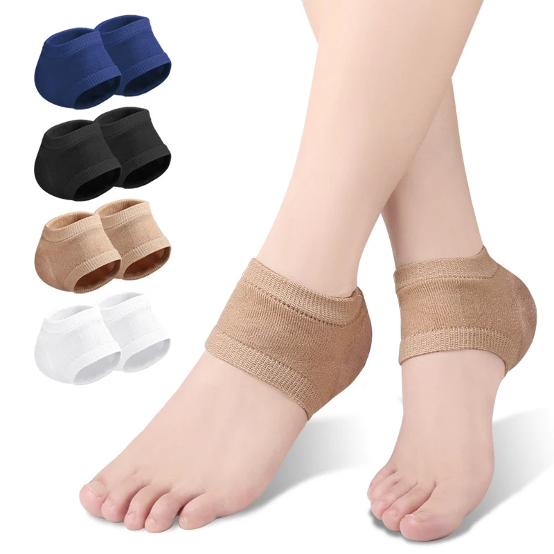 1Pair Gel Silicone Heel Socks Anti-Crack Elastic For Feet Pain Relief Pads Heel Protector Skin Repair Cushion Half-yard Socks