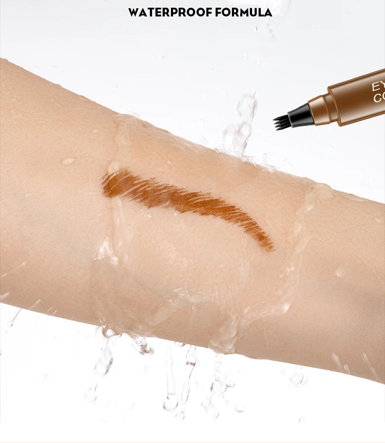 4 Point Eyebrow Pencil Black Brown Waterproof Microblading Liquid Eyebrow Pen Makeup Long Lasting Cosmetic 4 Points Eye Brow Pen
