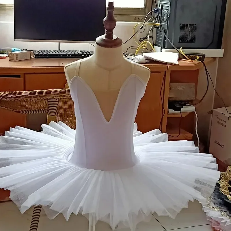 children's-ballet-dance-costume-little-swan-lake-stage-performance-practice-tulle-tutu-skirt-girls'-sling-tutu-skirt