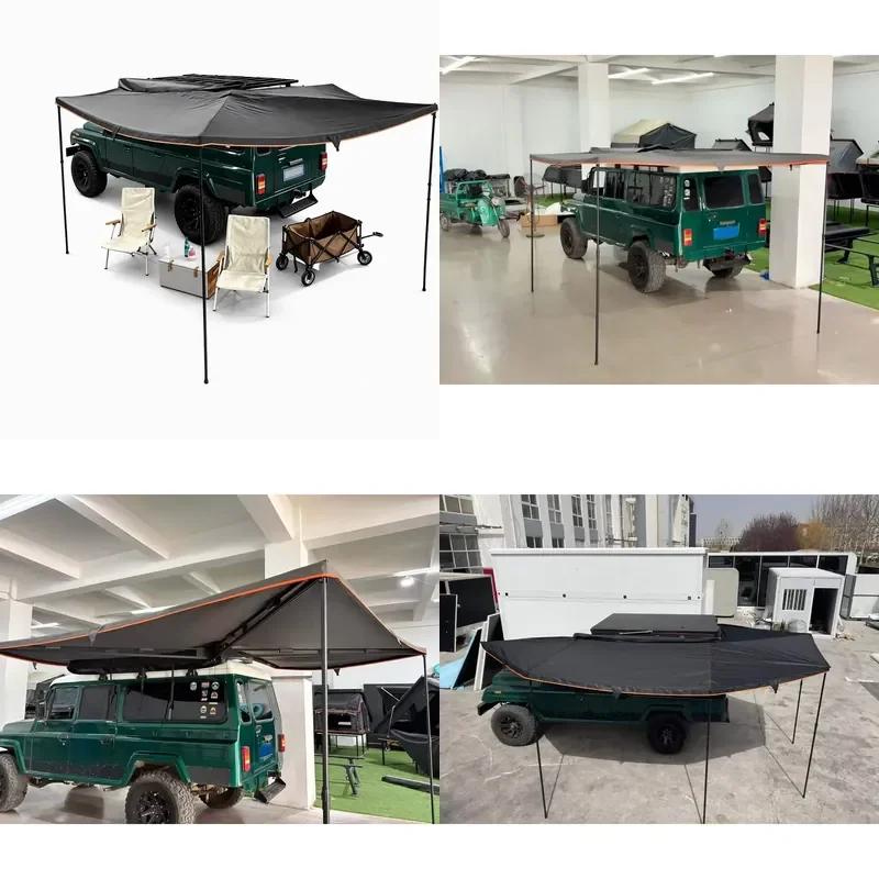 TOP MOUNT 270C Large Capacity 270 Degree Awning 5-6 Person Car Side Sunshade for Family Camping Trip