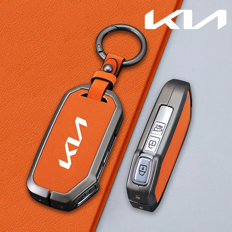 Zinc Alloy Leather Car Key Case Cover Shell for Kia Sportage 2023 For Kia Ray Sorento Soul Telluride Cerato 2020 K5 K8 2022