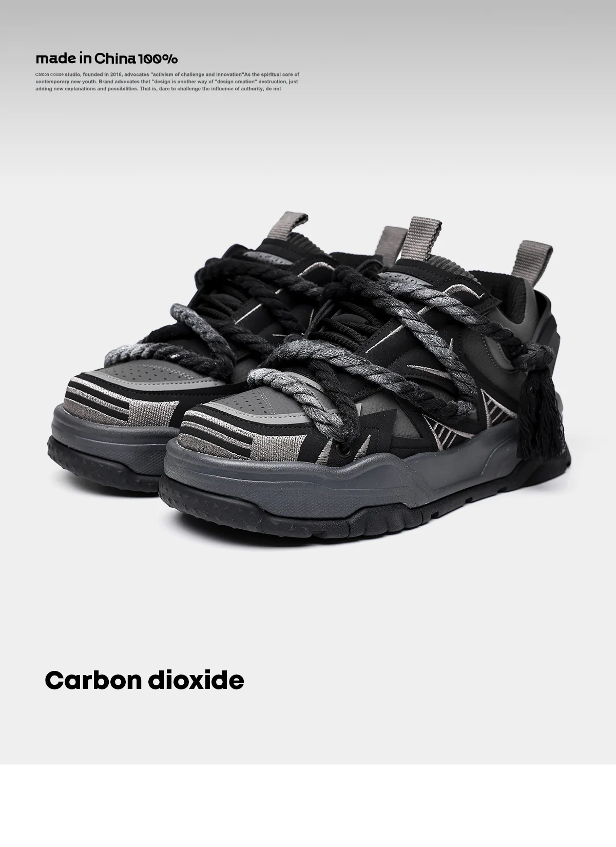 Men's Black Punk Skate Shoes Retro Y2K Style