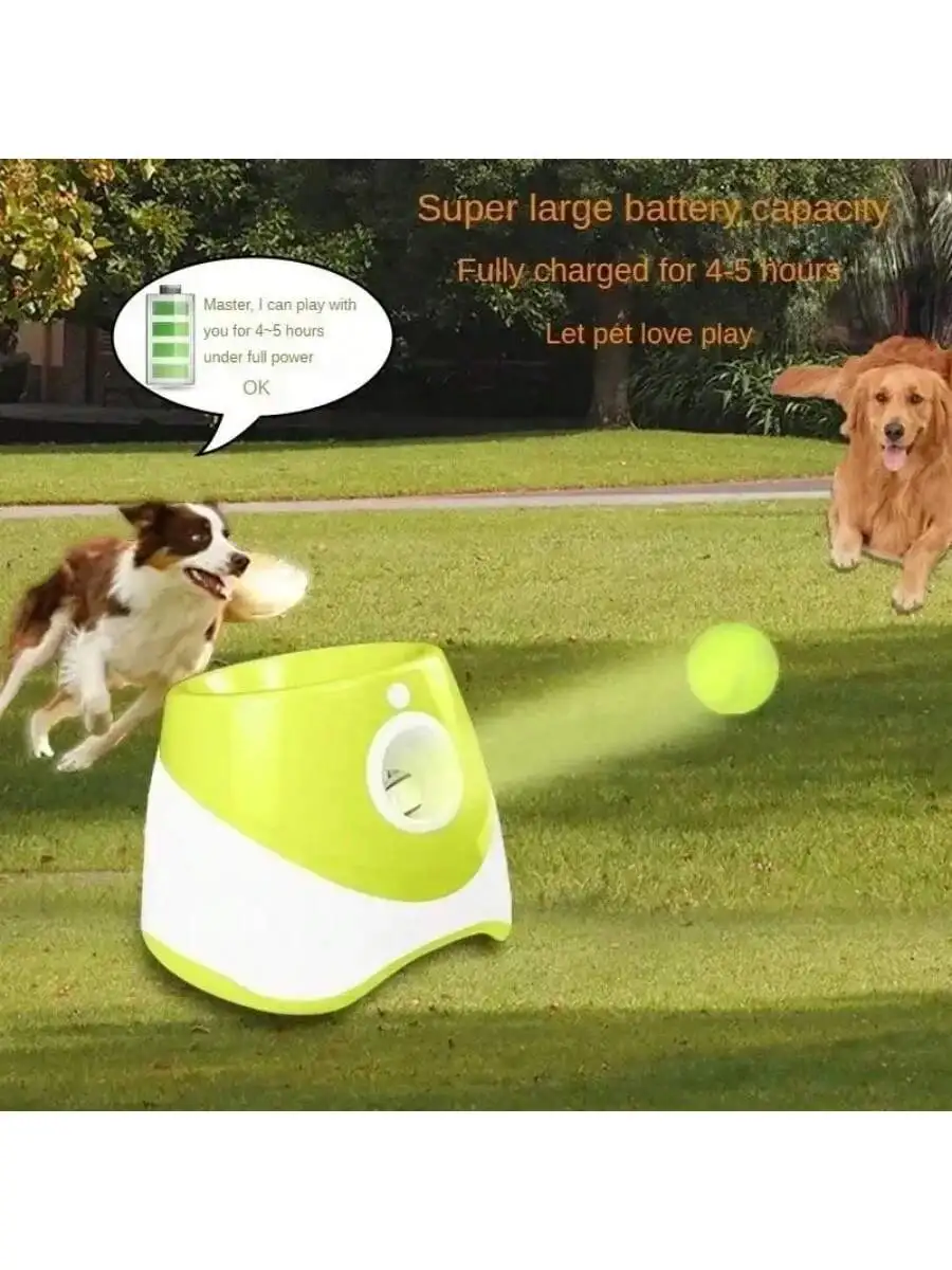 Dog Launcher Automatic Pet Chase Toy Tennis Throwing Pinball Machine Fun Interactive Catch USB Rechargable Catapult