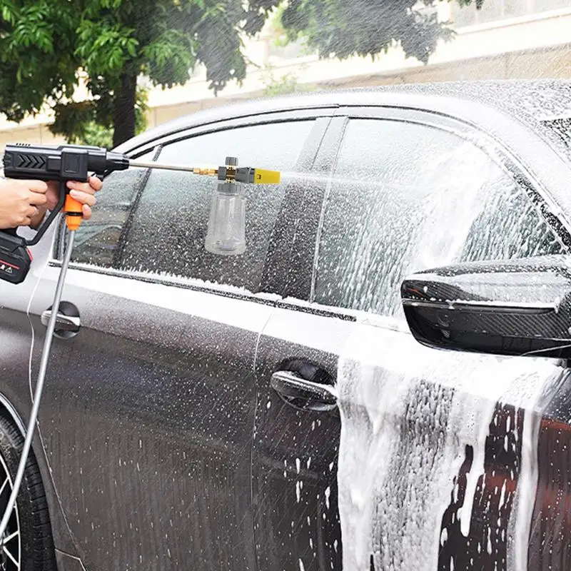 

Foam Car Wash Sprayer Car Wash Snow Foam Cannon Transparent Body 1 Liter Soap Bottle Adjustable Nozzle With 1/4 Inch Connector