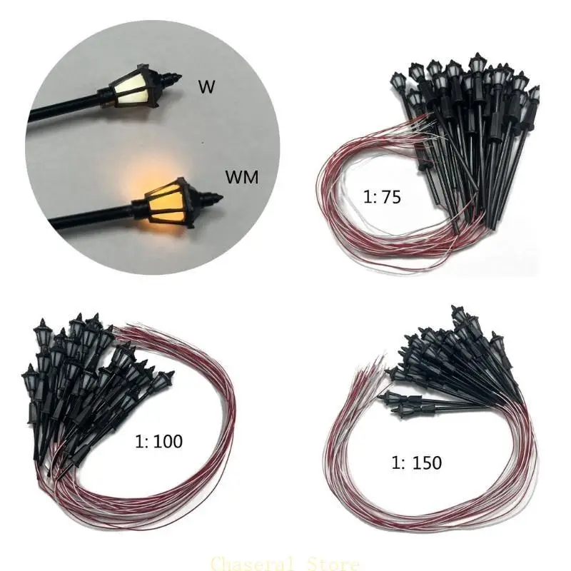 Modell Straßenlaterne Sandtisch Architektur Gebäude Eisenbahn Layout Leuchtfeuer Modell Eisenbahn Zug Laternenpfahl Dorf Weg