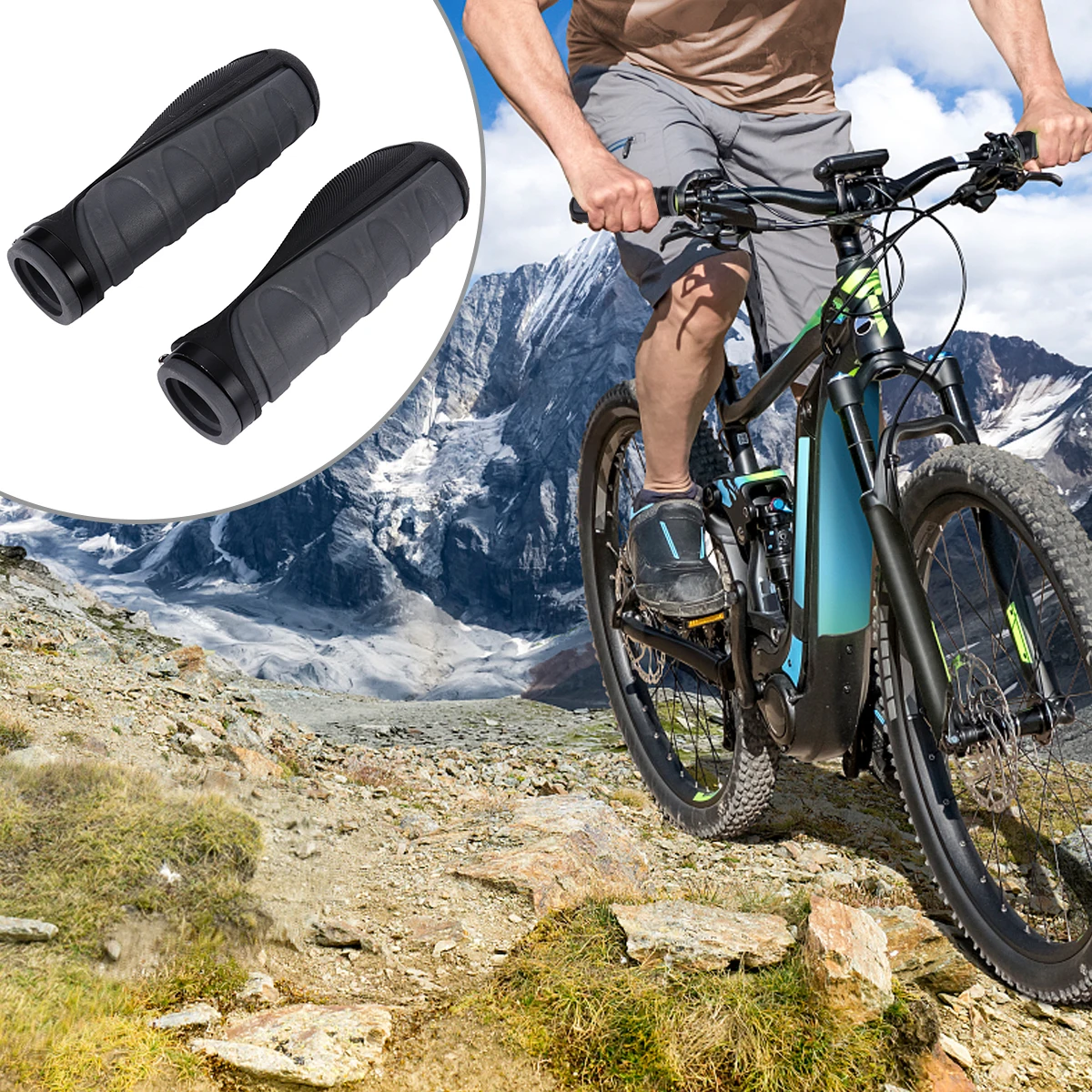 

2pcs Handlebar Grips Mountain Road Folding Bike Non-Skid Durable Comfortable Ergonomic Grips Cover Easy Install Practical Gift
