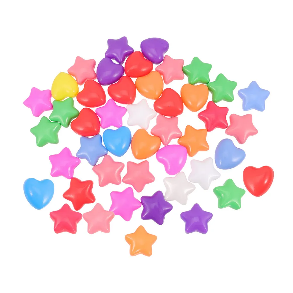 200個入りオーシャンボール プラスチック製プレイペンボール ハートと星型 耐衝撃性 室内ボールプール 幼児 赤ちゃん 子供用ボールプール