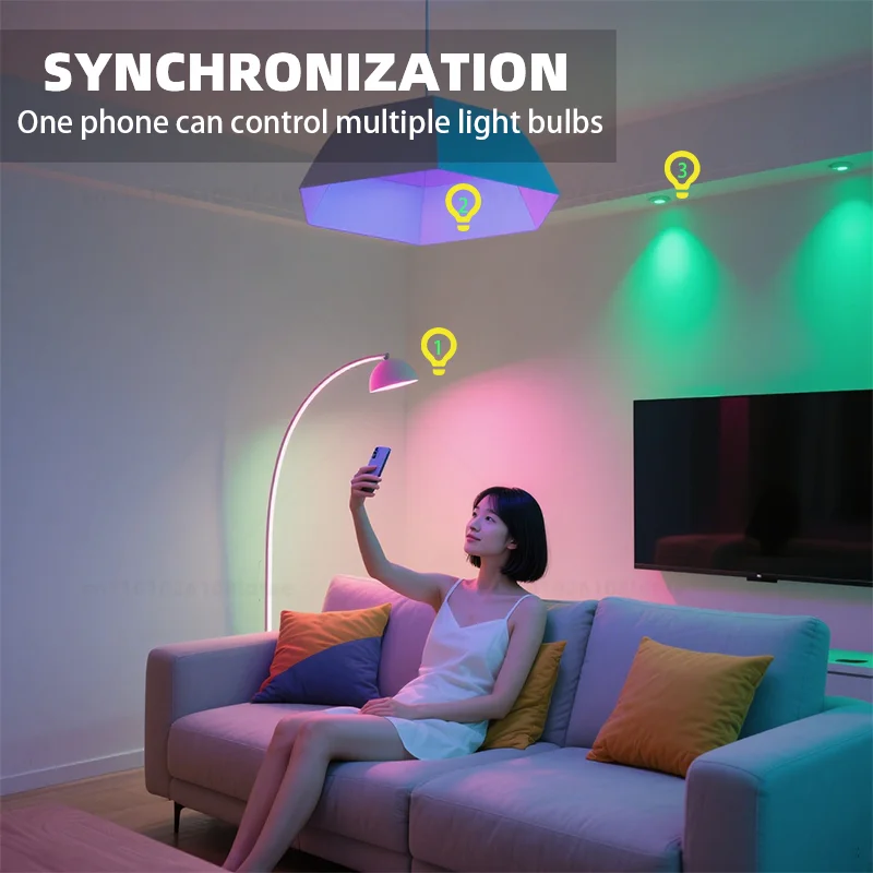 Dimmable Tuya Wifi Rgbcw Smart Bulb Gu10 C37 A60 T37 E14 E27 Light Led Magic Lamp AC85V-265V Work With Alexa Google Home