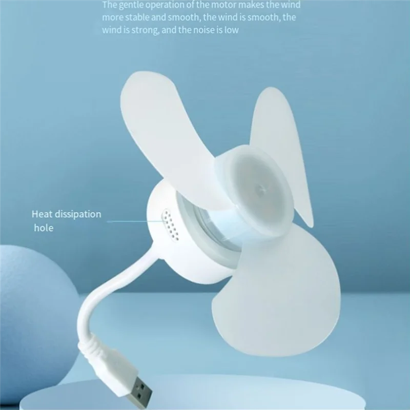 USB Fan DC5V Ceiling Fan 360 Degree Adjustment Low Noise Electric Fan Indoor Cooling Fan For Notebook
