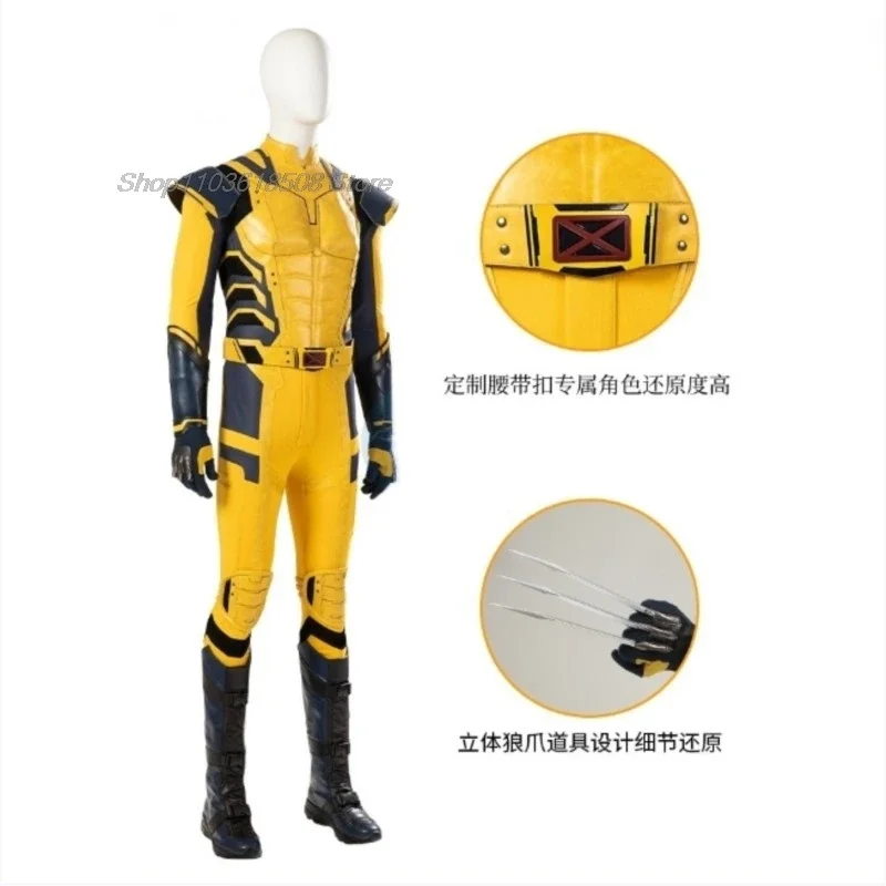 Neues deadpool 3 wolverine cosplay kostüm superheld cosplay zentai komplettes set mit bosysuit schuhen handgemachtes halloween mann outfit