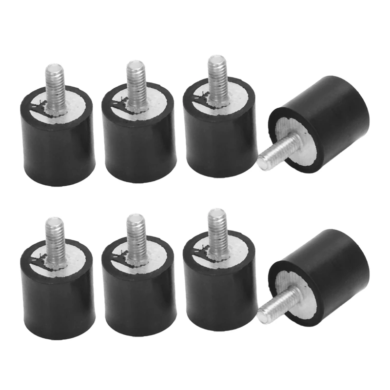 8Pcs M4 Outside Inside Anti Vibration Rubber Buffer Insulator Attachment 15Mmx15mm