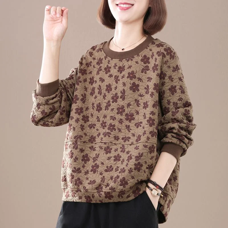 

Осенний новый корейский свободный пуловер с принтом, модный женский повседневный свитшот в стиле ретро в западном стиле