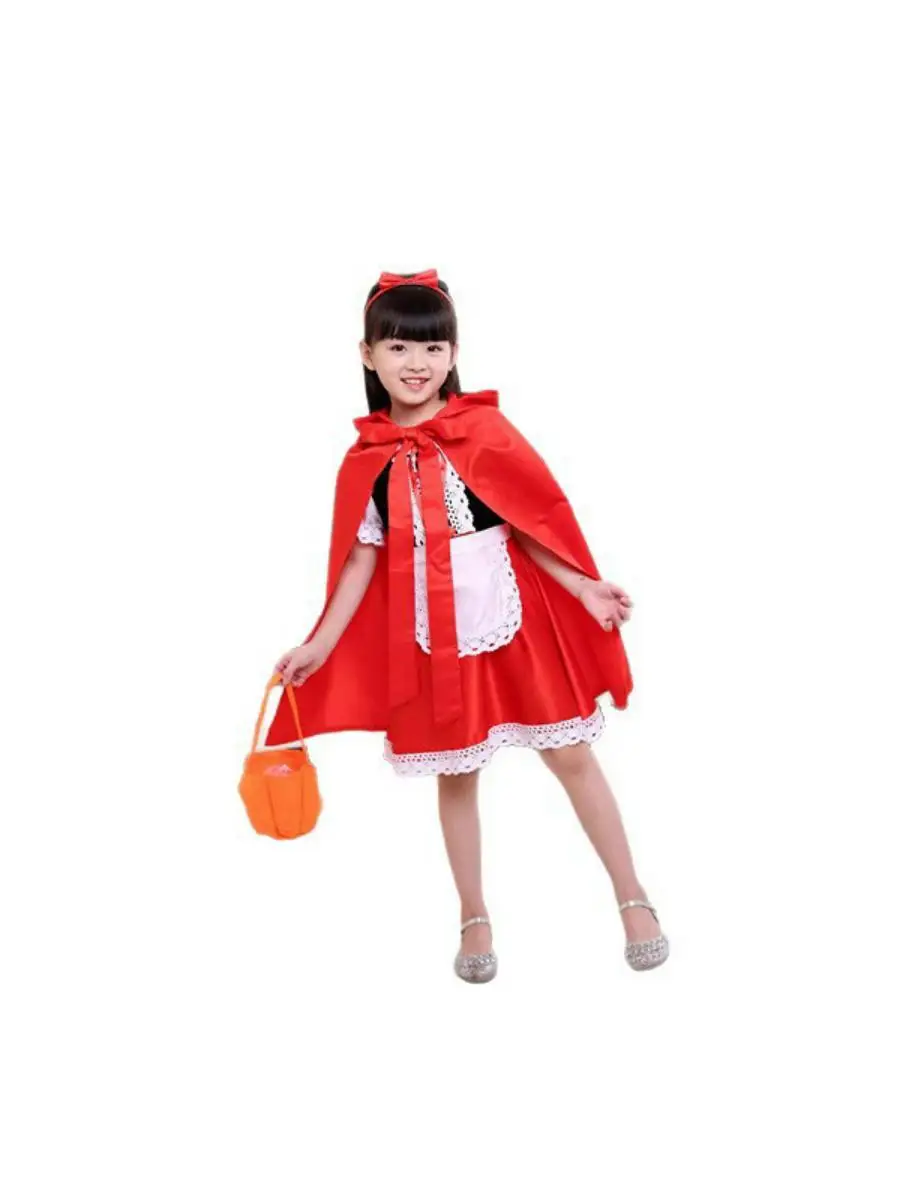 زي تنكري للأطفال على شكل أميرة الهالوين، ملابس تنكرية للفتيات الصغيرات على شكل ليلى والذئب، ملابس أداء للنساء البالغات #3