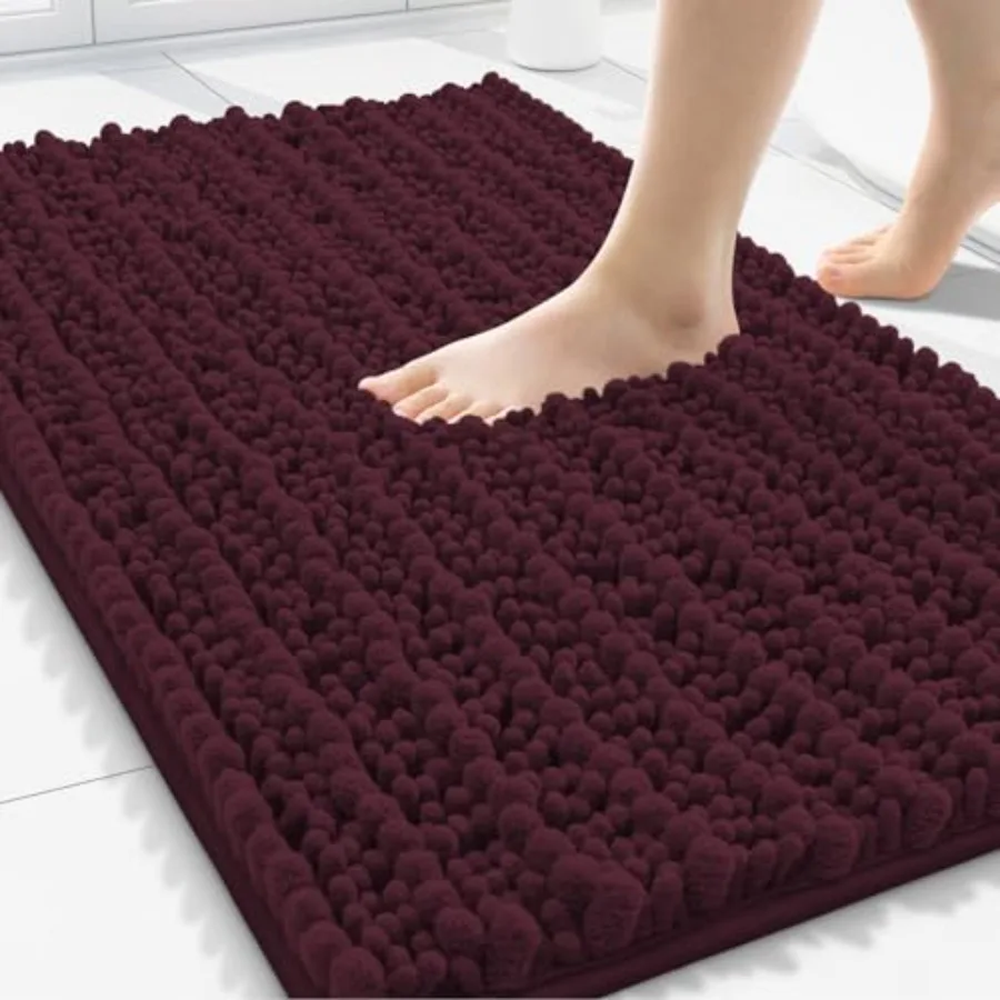 

Коврики для ванной комнаты Smiry, коврик 30x20, очень мягкие впитывающие синельные коврики для ванной, нескользящая резиновая подложка, можно стирать в машине, быстросохнущая ванна M