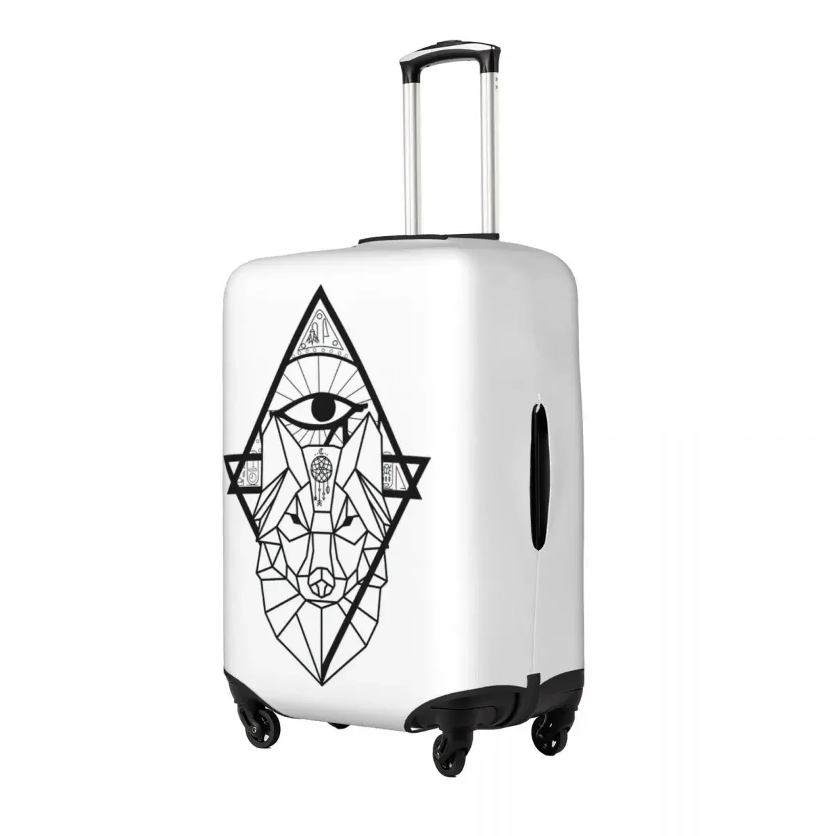 Geometric Wolf Print Luggage Protective Dust Covers Elastic Waterproof 18-32inch Suitcase Cover Travel Accessories