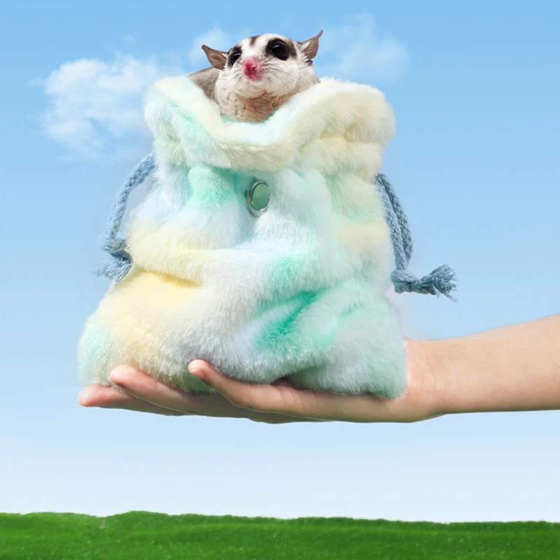 قوس قزح الصوف الدافئة الترابط كيس النوم الناقل مخبأ السرير لقوارض السكر طائرة شراعية الهامستر جربيل ماوس للحيوانات الأليفة الصغيرة