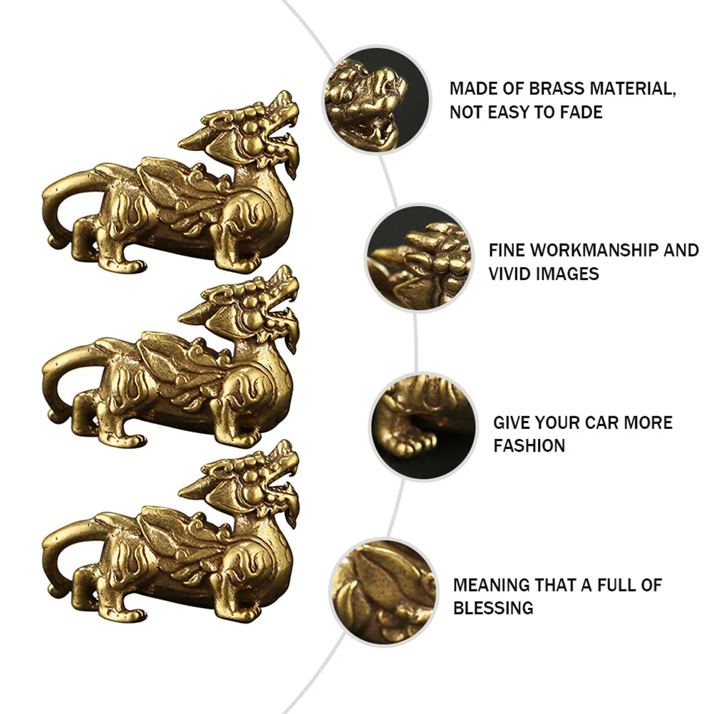 

3 шт. брелок-подвеска премиум-класса из латуни счастливый автомобиль орнамент офисный домашний декор фэн-шуй богатство очаровательный орнамент