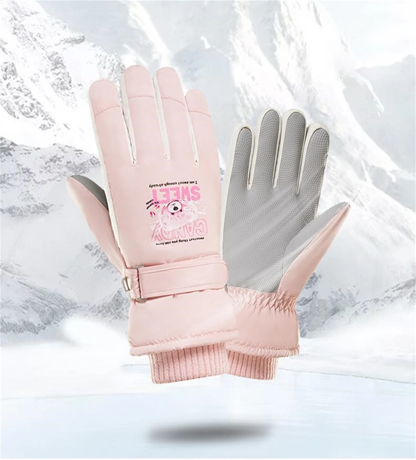 

Women Ski Gloves For Winter Waterproof Plus Velvet Plus Thick Cotton Warm Windproof Coldproof Outdoor Sports Student Cycling