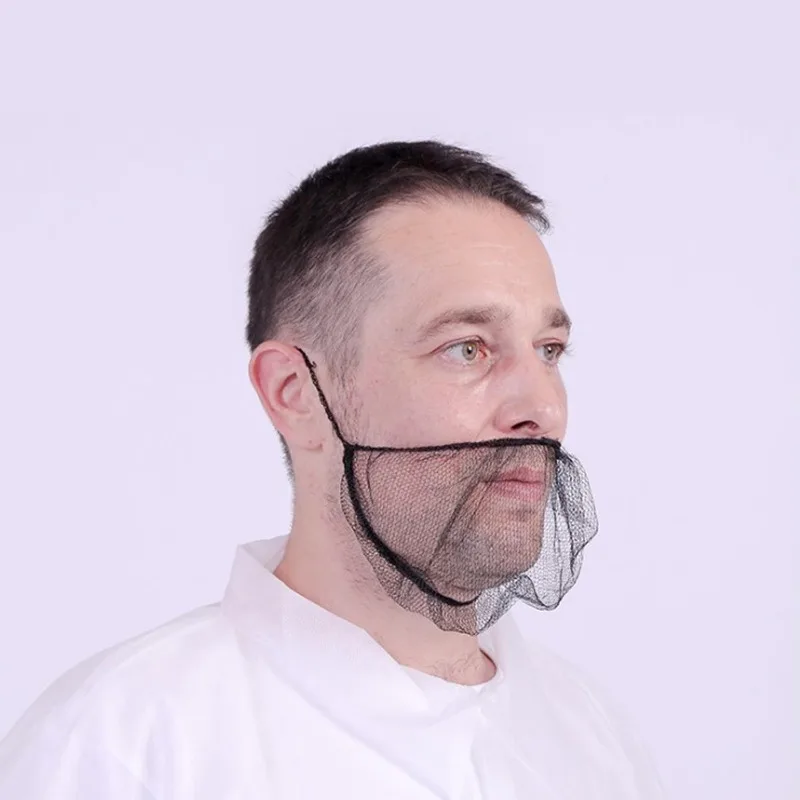 100Pcs Disposable Beard Protector Nets Breathable Beard Guards Elastic Nylon Single Loop Facical Bandana Men Styling Tool