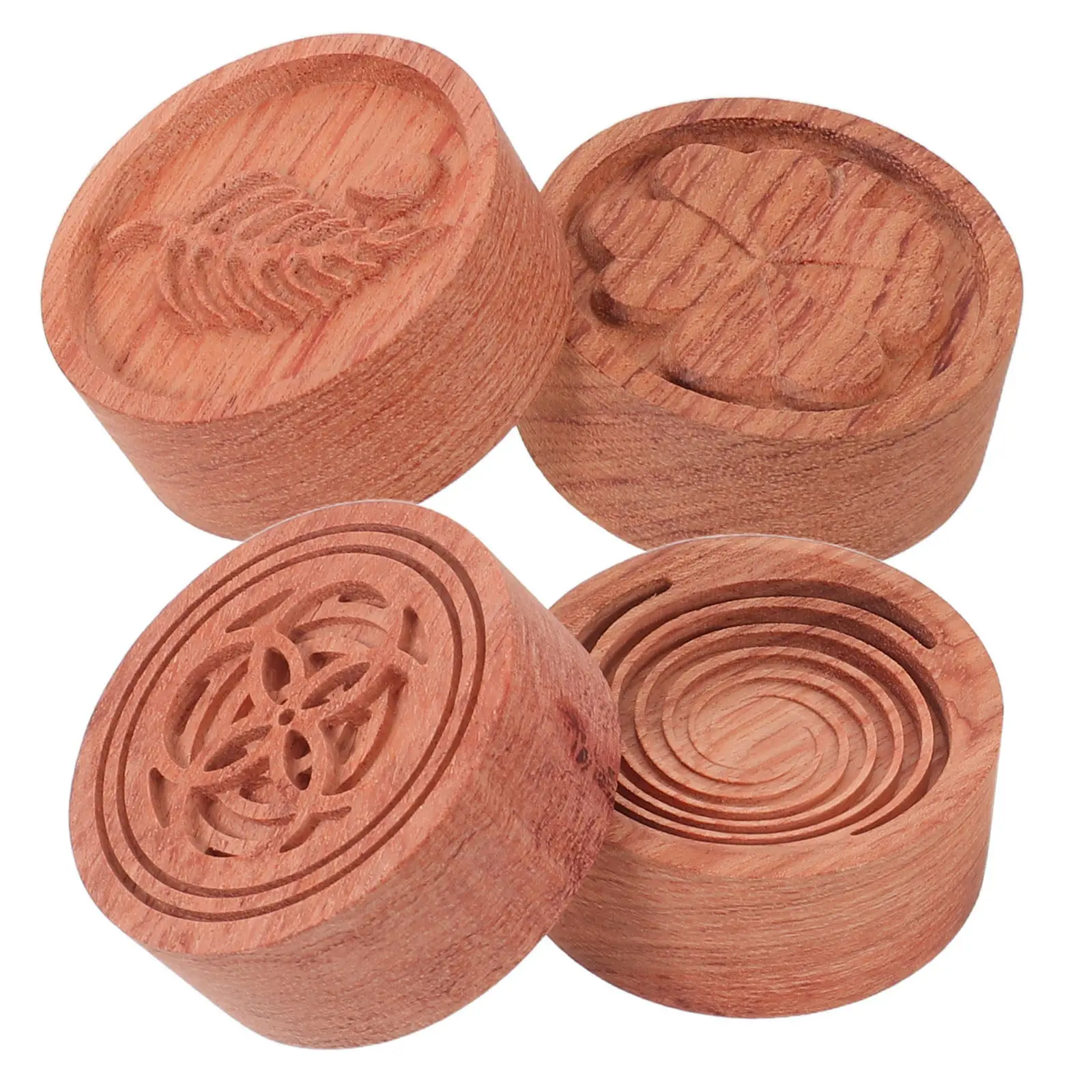 4Pcs Wood Passive Essential Oil Diffuser Compact 2 Inch No Electricity Natural Aroma Diffuser for Car Yoga Home Office Fragrance