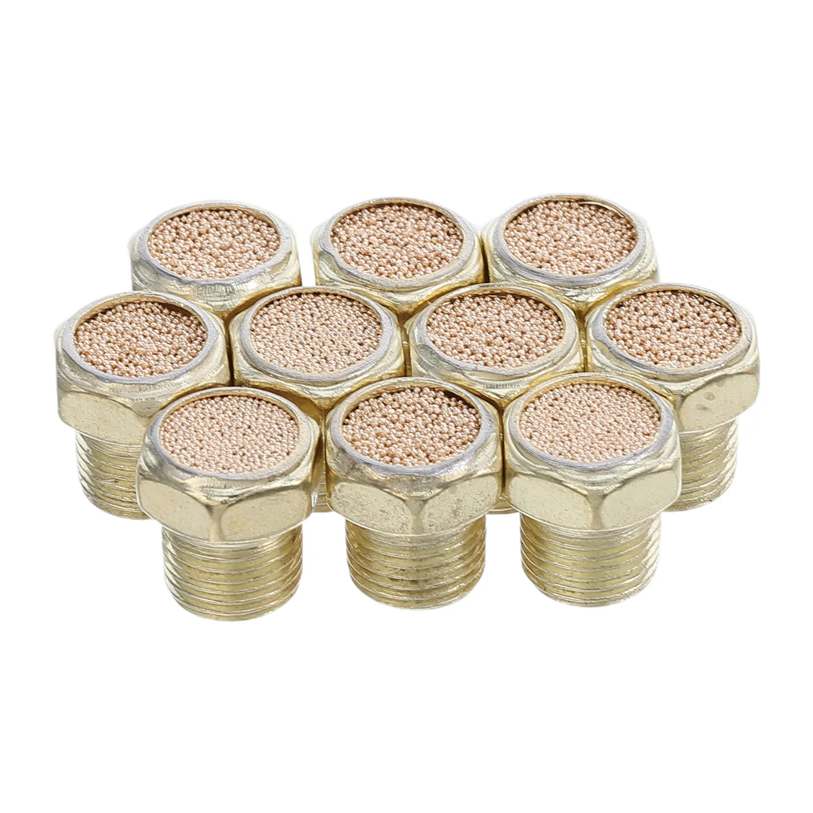 10Pcs Pneumatic Mufflers Air Compressor Fittings Hex Head Thread Noise Reduction Exhaust Muffler Filters for Industrial - view 3