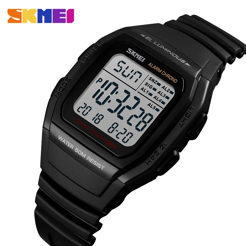 

SKMEI 1278 Casual Outdoor Male Clock Luminous montre homme Digital Dual Time Sport Mens Watches Chrono Countdown Men Wristwatch