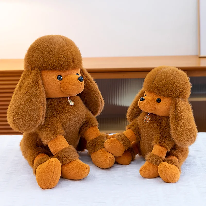 Jouet en peluche caniche de dessin animé Kawaii 25/30/40cm, chien Super doux, oreiller en peluche, jouet pour enfants, amoureux des chiens, cadeau d'anniversaire, décoration de canapé pour la maison