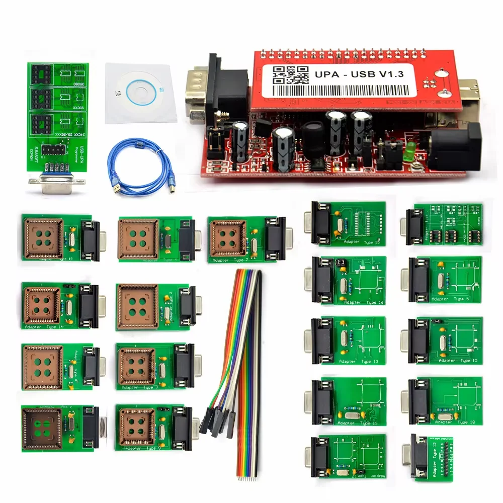 جديد UPA-USB V1.3 SN:050D5A5B مع كابل اختبار ECU رقاقة ضبط مع 350 ميجابايت كامل النصي Upa Usb مبرمج أداة تشخيصية ﻿