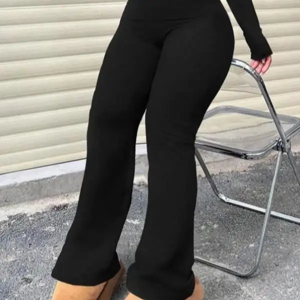 

Men's Casual Flared Pants Color High Waist Straight Leg Neutral Faion Casual Trousers M Model High Street Sle