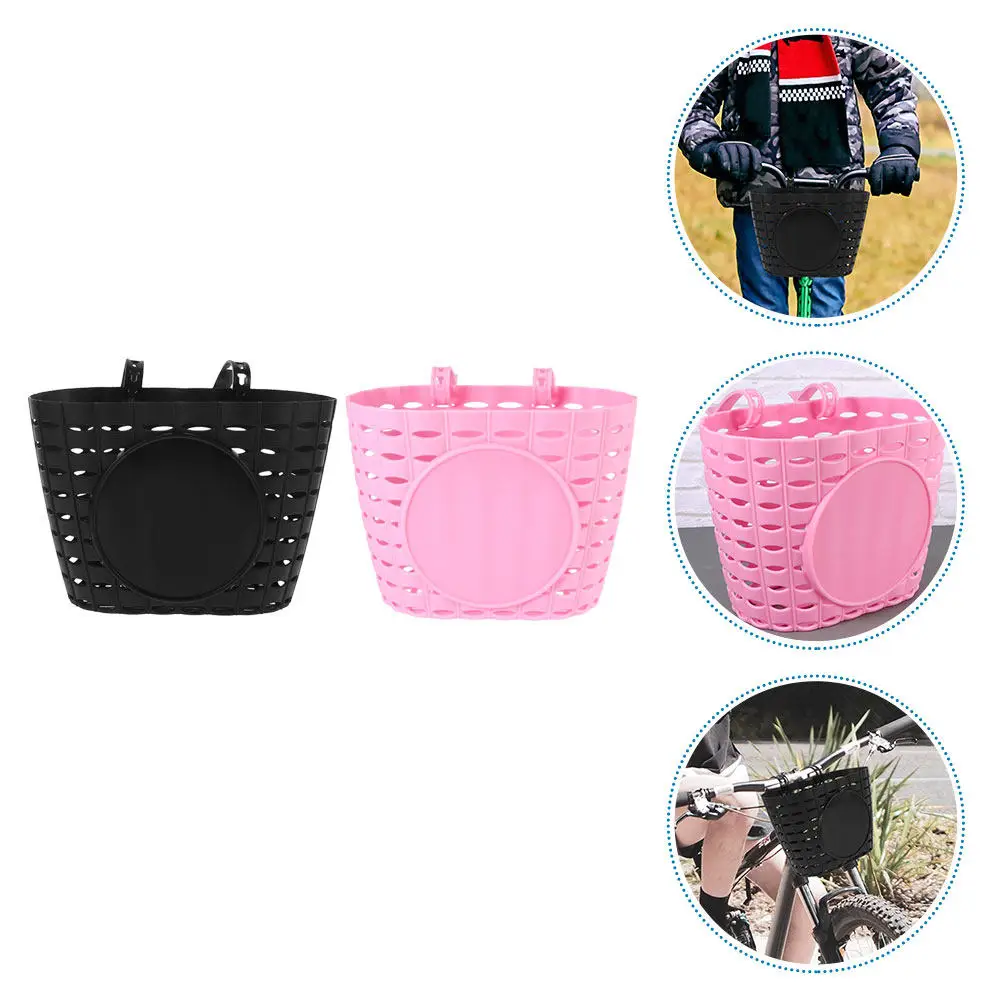 

2 шт. Детские корзины для велосипедов, прочные пластиковые корзины на руль для детских велосипедов, самокатов, трехколесных велосипедов, многофункциональные, вместительные