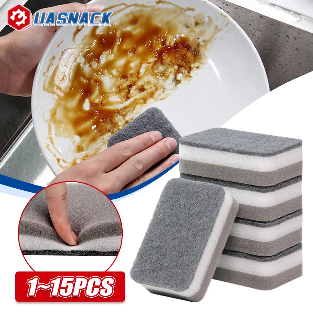 Magic Kitchen Cleaning Sponge Non-scratch for Dish Scrub Sponge Double Side Cleaning  Washing Mat Bar Household Cleaning Tools