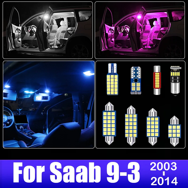 

For Saab 9-3 93 2003 2004 2005 2006 2007 2008 2009 2010 2011 2012 2013 2014 13pcs Car LED Interior Lamp Trunk Lights Accessories