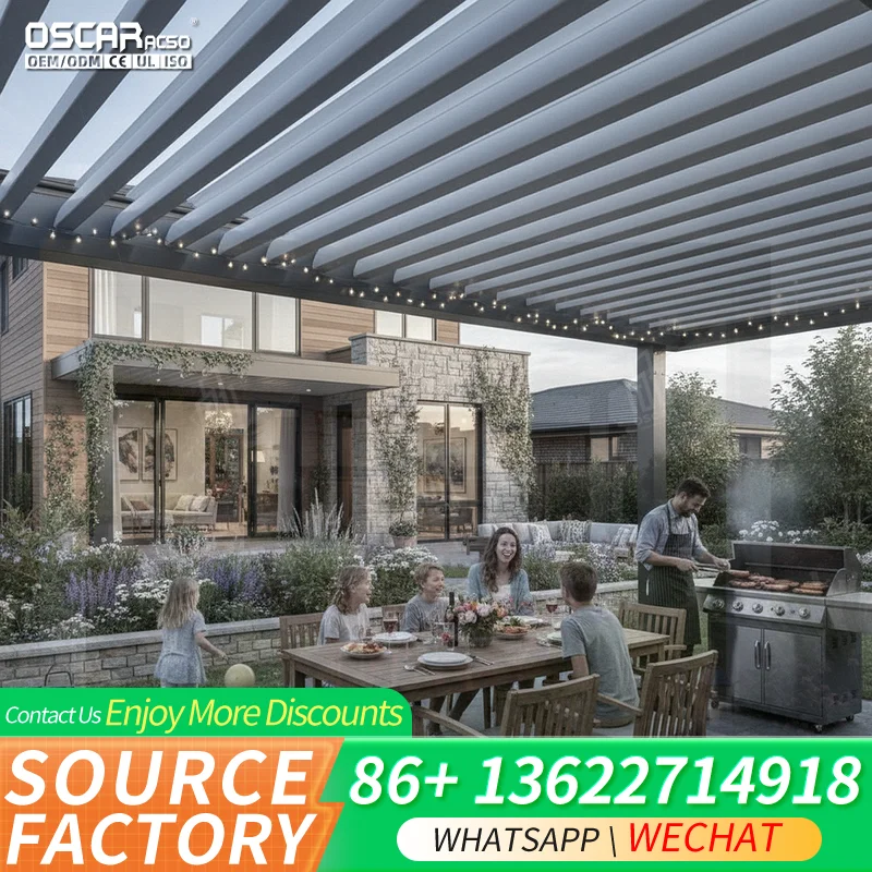 Diy Motorized Folding Rotatable Separately Adjustable Retractable Aluminium Sun Shade Louvered Pergola Patio Garden Backyard USA