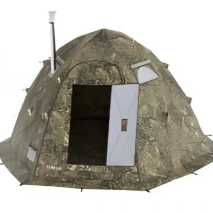 

Winter Quick Open Ice Fishing Tent Camping Outdoor Double Tent 2-3 People Camouflage Tent with Chimney