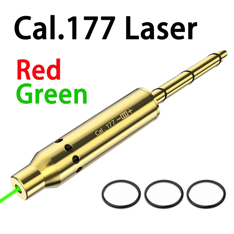 Tactical Cal.177 Red Green Dot Laser Boresighter Brass Sniper Air Rifle Bullet Scope Accurate Calibration Shoot Accessories