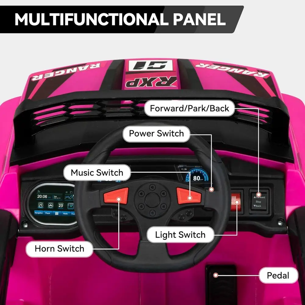 Samochodzik dla dzieci 12V, elektryczny terenowy pickup dla maluchów, pojazd na baterie z 4 kołami do jazdy z podwójnymi silnikami 25W