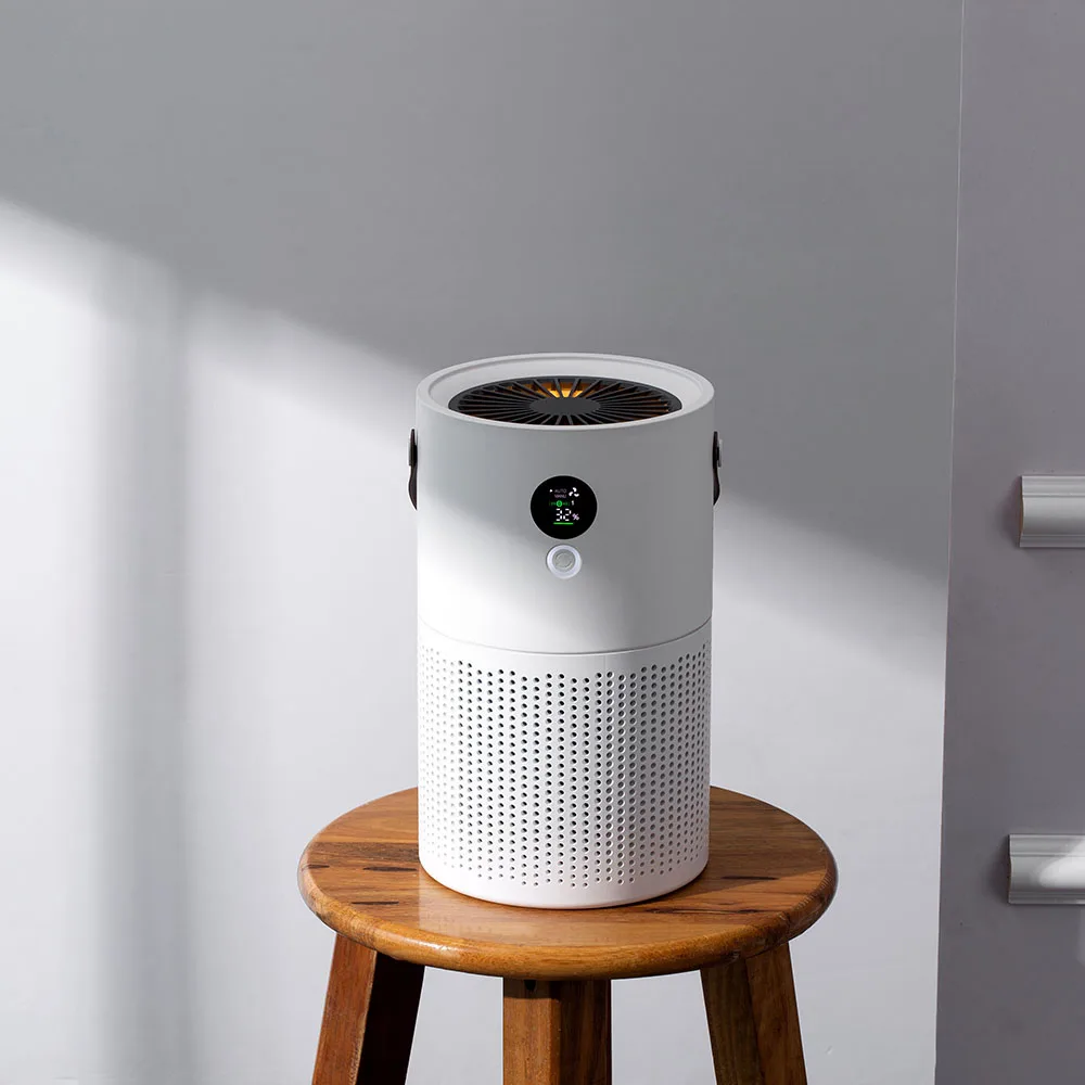 USB Rechargeable Air Purifier True HEPA Filter Compact Desktop Purifier Filtration With Night Light 10000mah Home Air Cleaner