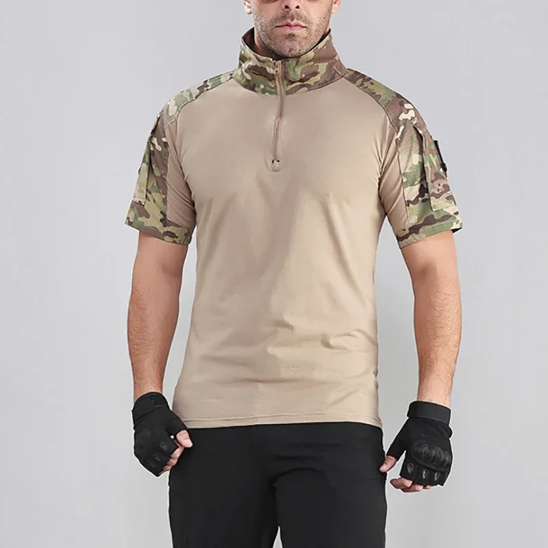 Camouflage Tactical T-Shirts Men's Summer Quick Dry Short Sleeve T-Shirts Breathable Wear-resistant Outdoor Hiking Sport Tees view 4