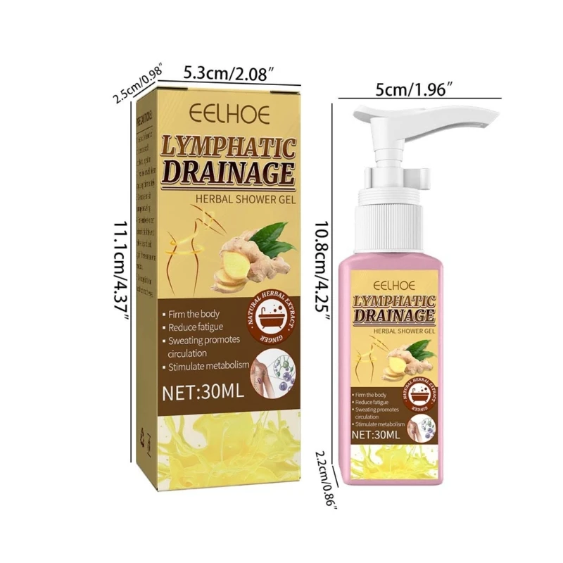 غسول الجسم بالزنجبيل، جل الاستحمام العشبي للتخسيس يزيل الدهون ويرطب البشرة الحساسة